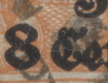 Belgium - German Occupation #N13-N14var (MI#13aI/14b) 8c Orange & 10c Carmine red 1916-1918 Overprinted Germania Issue in Cents, A VF Used Selection, With 0.8, 1.0 and 1.3mm Settings, 2023 Michel Cat. 23.6 Euro