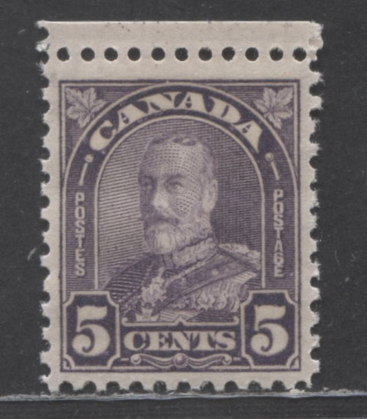 Lot 17 Canada #169 5c Dull Violet, 1930 - 1931 King George V Arch Issue, A VFNH Single of the Rotary Printing
