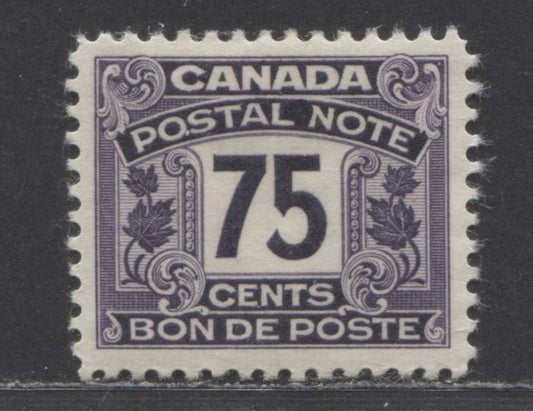 Lot 35 Canada #FPS20 75c Purple, 1932 - 1948 First Postal Scrip Issue, A VFOG Single