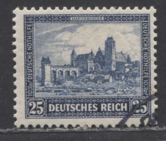 Lot 88 Germany SC#B33c(MI#448) 25pf+10pf Dark Blue 1930 International Philatelic Exhibition - Berlin Issue, With Eagle Watermark, A Fine Favour Cancelled Single, Click on Listing to See ALL Pictures, Estimated Value $15 USD