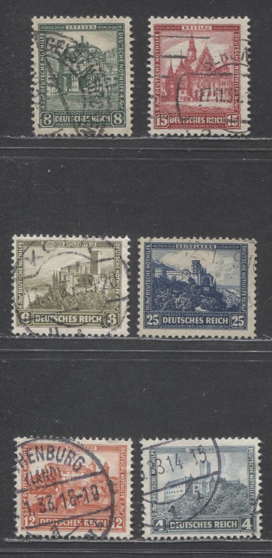 Lot 91 Germany SC#B38-B40, B44-B46(MI#459-461, 474-476) 1931-1932 Semi Postal Issue, 6 F/VF Postally Used Singles, Click on Listing to See ALL Pictures, Estimated Value $30 USD