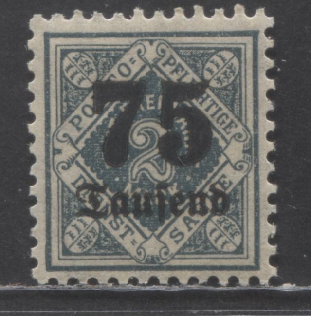 Lot 69 Germany - Wurttemberg SC#O81 1923 Surcharged Official Issue, A VFNH Single, Click on Listing to See ALL Pictures, 2017 Scott Cat. $4.5 USD