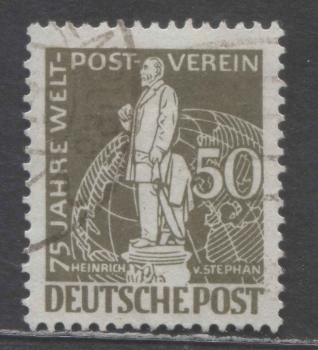 Lot 101 Germany - Berlin Mi#38 (SC#9N38) 50pf Brown Olive 1949 UPU Issue, A Very Fine Used Single, Click on Listing to See ALL Pictures, Estimated Value $38
