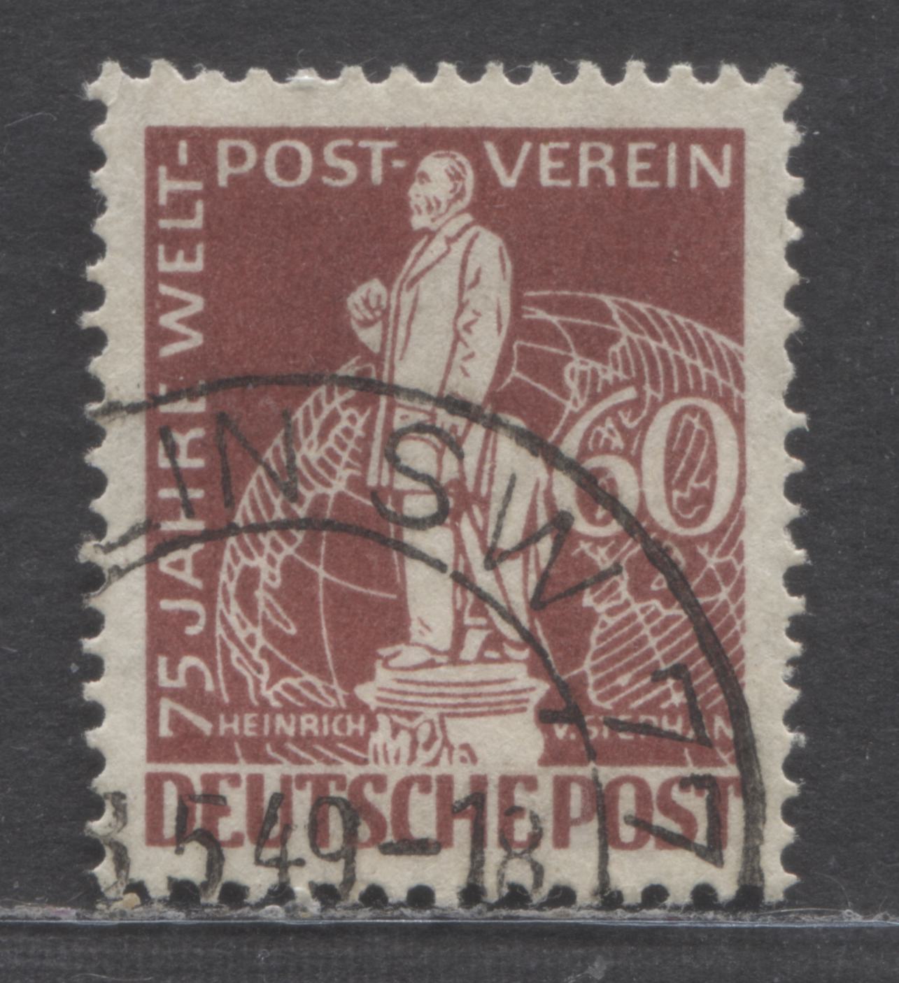 Germany - Berlin Mi#39 (SC#9N39) 60pf Brown Red 1949 UPU Issue, A Very Fine Used Single, Click on Listing to See ALL Pictures, Estimated Value $30