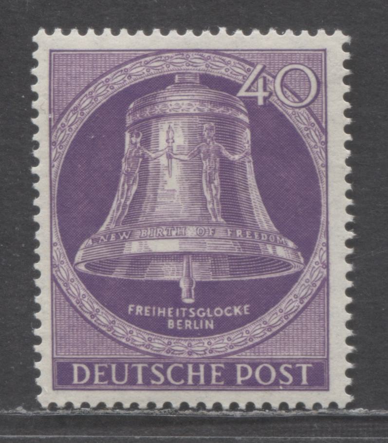 Germany - Berlin Mi#105 (SC#9N98) 40pf Rose Violet 1953 2nd Re-engraved Freedom Bell Issue, A VFNH Single, Click on Listing to See ALL Pictures, Estimated Value $40