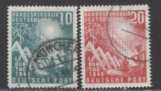 Germany Mi#111 (SC#665)-112 (SC#666) 1949 First Federal Assembly, 2 Very Fine Used Singles, Click on Listing to See ALL Pictures, Estimated Value $35