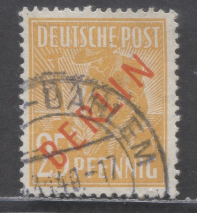 Lot 65 Germany-Berlin SC#9N27 (Mi#27) 1948-1949 Red Berlin Overprints Issue, Expertized By Schlegel, A Fine Used Single, Click on Listing to See ALL Pictures, Estimated Value $40 USD