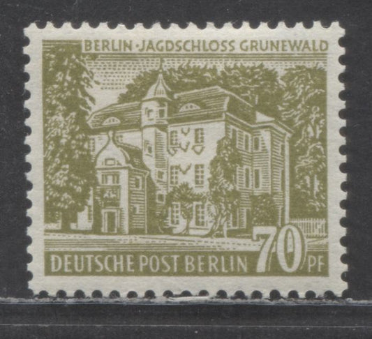 Germany-Berlin SC#9N110 (Mi#123) 70pf Olive Green 1954 Definitives Issue, A VFOG Single, Click on Listing to See ALL Pictures, Estimated Value $30 USD
