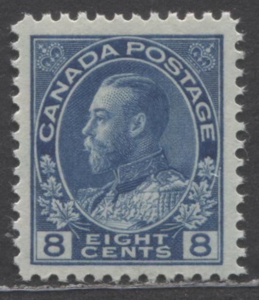 Lot 5 Canada #115i 8c Light Blue King George V, 1911-1925 Admiral Issue, A VFNH Single