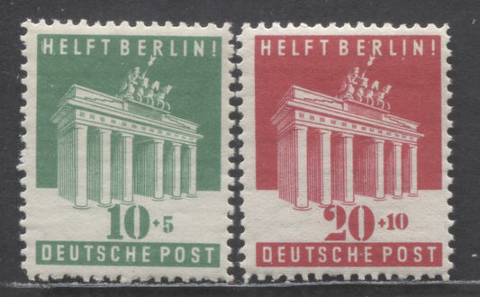 Germany - British and American Zone SC#101A (SC#B302)-102A (SC#B303) 1948 Aid To Berlin Semi Postals, Perf 11, 2 F/VFNH Singles, Click on Listing to See ALL Pictures, Estimated Value $12 USD