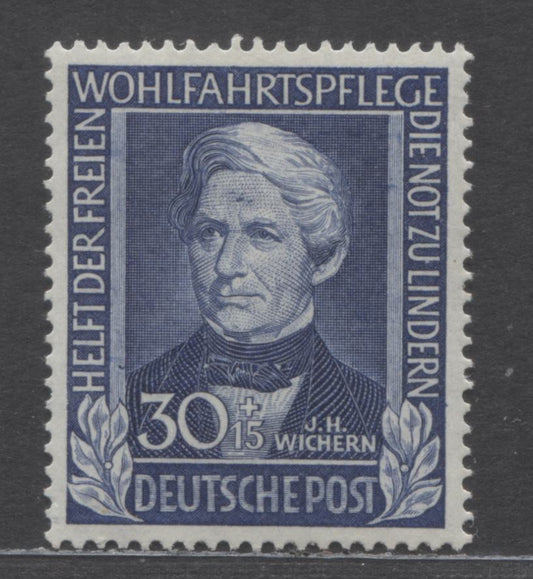 Lot 87 Germany Mi#120 (SC#B313) 30+15pf Blue 1949 Welfare Oranizations Semi Postals, A VFOG Single, Click on Listing to See ALL Pictures, Estimated Value $32