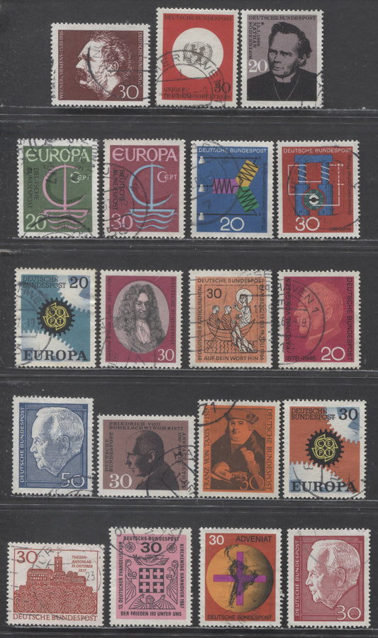Lot 101 Germany Mi#504 (SC#959)/545 (SC#977) 1966-1967 Soderblum - Adveniat Issues, 19 Very Fine Used Singles, Click on Listing to See ALL Pictures, Estimated Value $7
