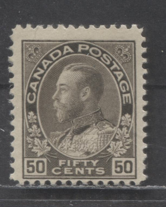 Lot 230 Canada #120 50c Black Brown King George V, 1911-1924 Admiral Issue, A FOG Single Dry Printing