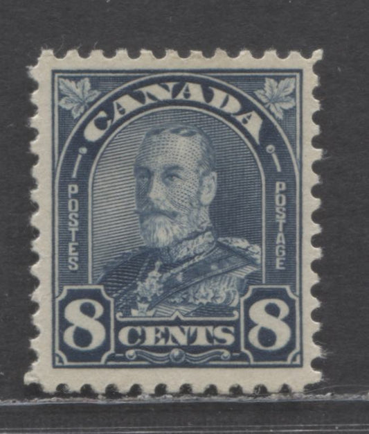Lot 258 Canada #171 8c Dark Blue King George V, 1930-1931 Arch/Leaf Issue, A VFOG Single