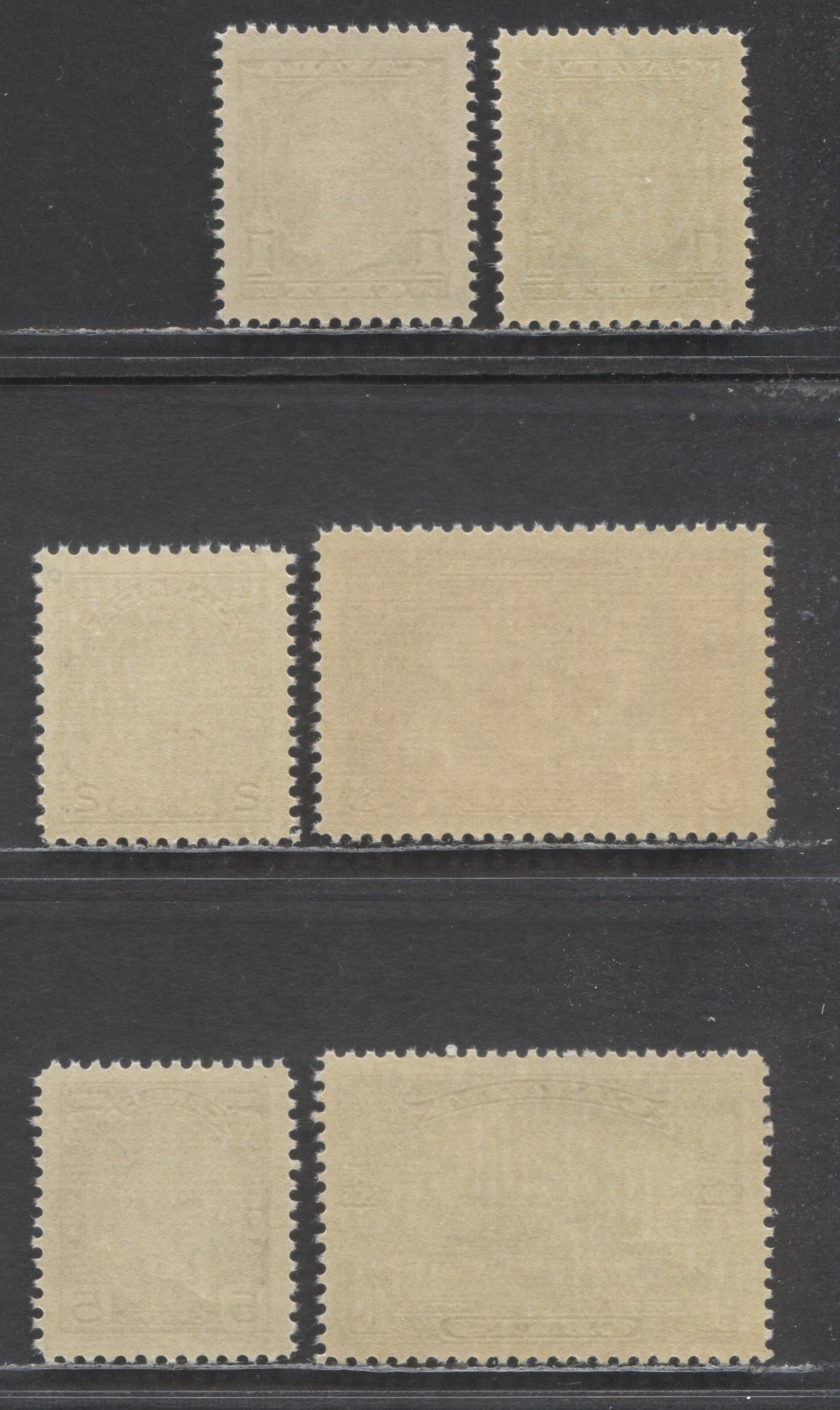 Canada #211-215 1c-10c Green-Blue Princess Elizabeth - Windsor Castle, 1934 KGV Silver Jubilee Issue, 6 VFNH Singles With White & Cream Papers For The 1c