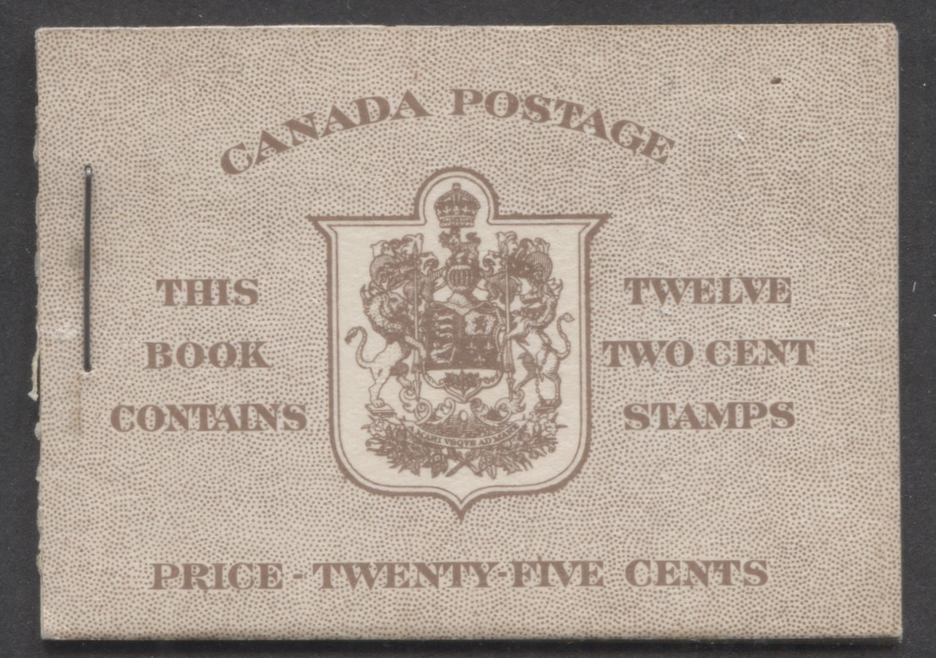 Lot 314 Canada #BK29c 25c Brown King George VI, 1932-1937 Mufti Issue ...