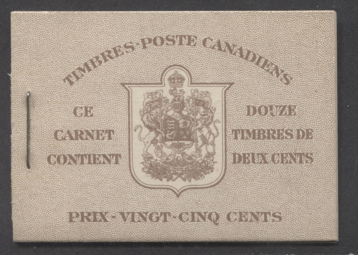 Canada #BK29c 25c Brown King George VI, 1932-1937 Mufti Issue, A VFNH Booklet With 2 Panes Of 6, Cover IIL