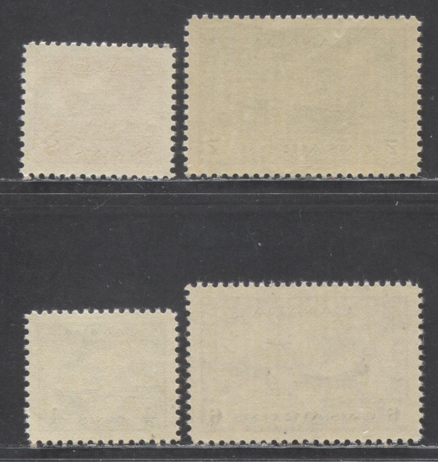 Canada #253,256, C7-C8 4c,8c, 6c,7c Greenish Black, Red Brown, Deep Blue, Deep Blue, 1942-1943 King George VI War Issue & Special Delivery - War Issue, 4 VFNH Singles