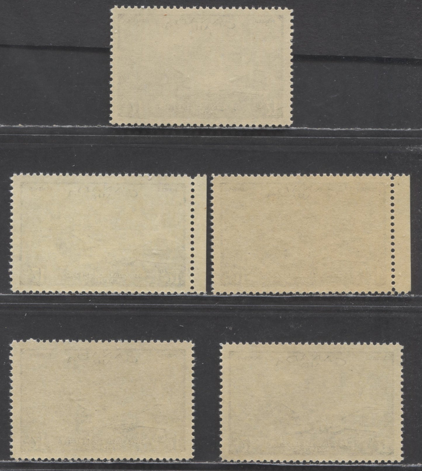 Lot 125 Canada #CE3-CE4 17c D.C.4-M Airplane, 1946 Airmail Special Delivery Issue, 5 VFNH Singles Includes 4 Shades Of CE4