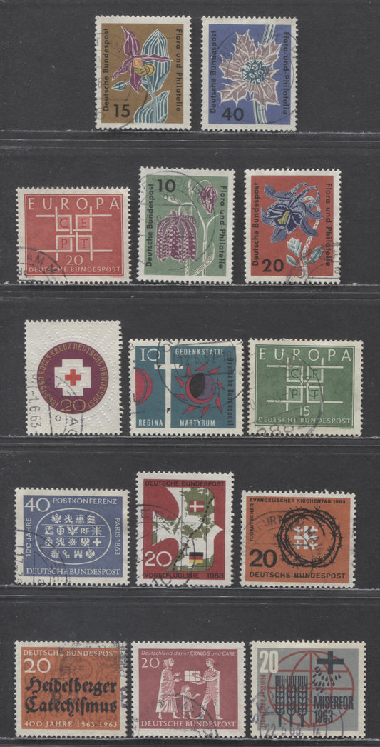 Lot 66 Germany Mi#390 (SC#855)-407 (SC#868) 1963 American Organizations - Europa Issues, 14 Very Fine Used Singles, Click on Listing to See ALL Pictures, Estimated Value $5