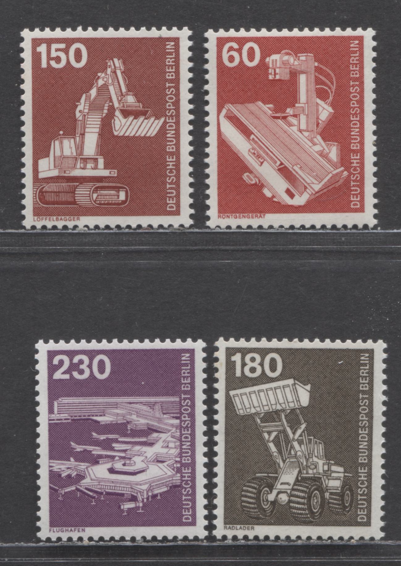 Berlin-Germany SC#9N365/9N375(Mi#582-586) 1978 Industry Definitives Issue, 4 VFNH Singles, Click on Listing to See ALL Pictures, Estimated Value $10 USD