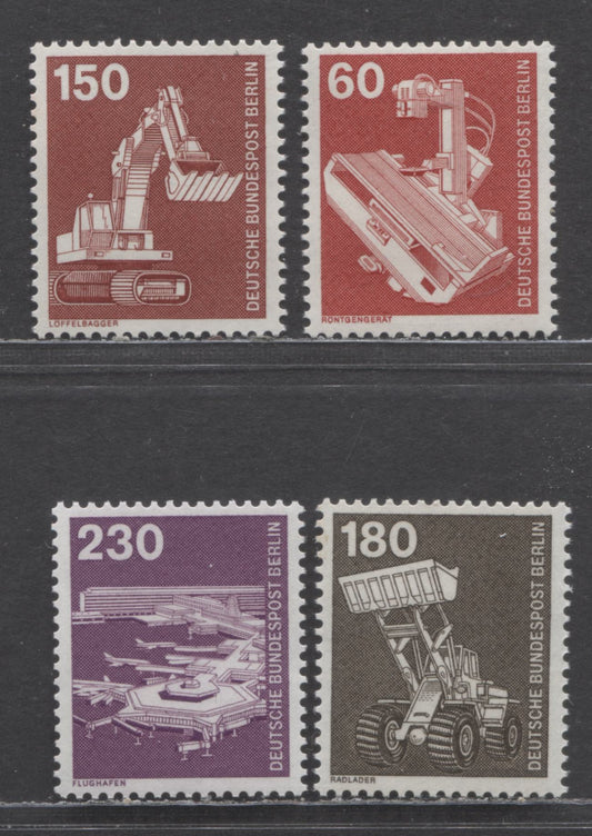 Berlin-Germany SC#9N365/9N375(Mi#582-586) 1978 Industry Definitives Issue, 4 VFNH Singles, Click on Listing to See ALL Pictures, Estimated Value $10 USD