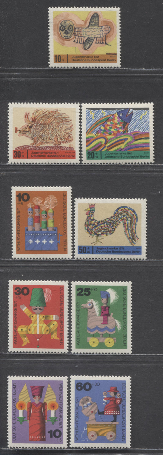 Berlin-Germany SC#9NB79-9NB86(Mi#386/417) 1971 SemiPostals Issue, 9 VFNH Singles, Click on Listing to See ALL Pictures, Estimated Value $5 USD