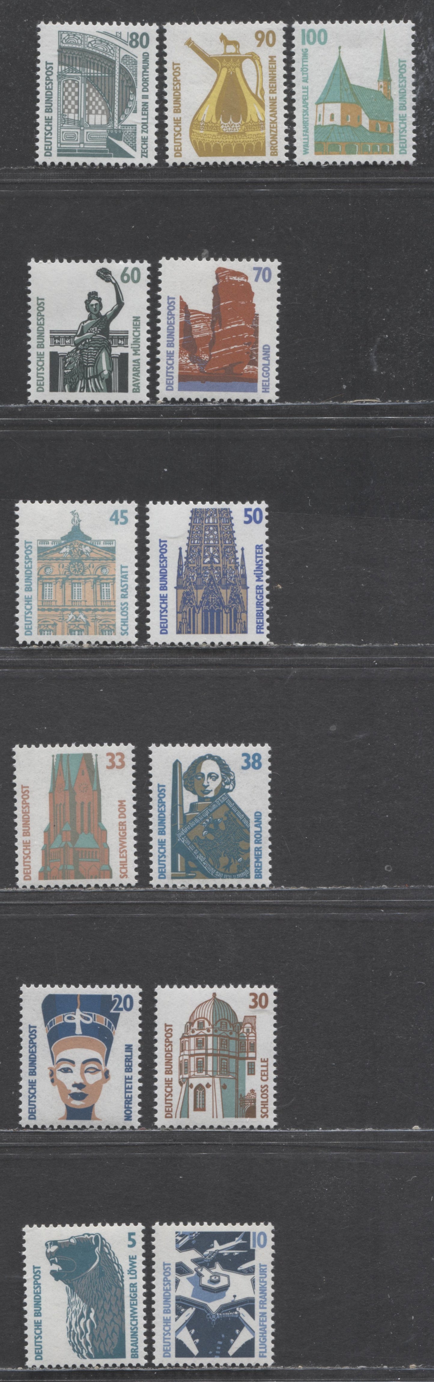 Germany Mi#1339A (1515A)/1469u (1530) 1987-1990 Designs Definitives, 13 VFNH Singles, Click on Listing to See ALL Pictures, Estimated Value $19