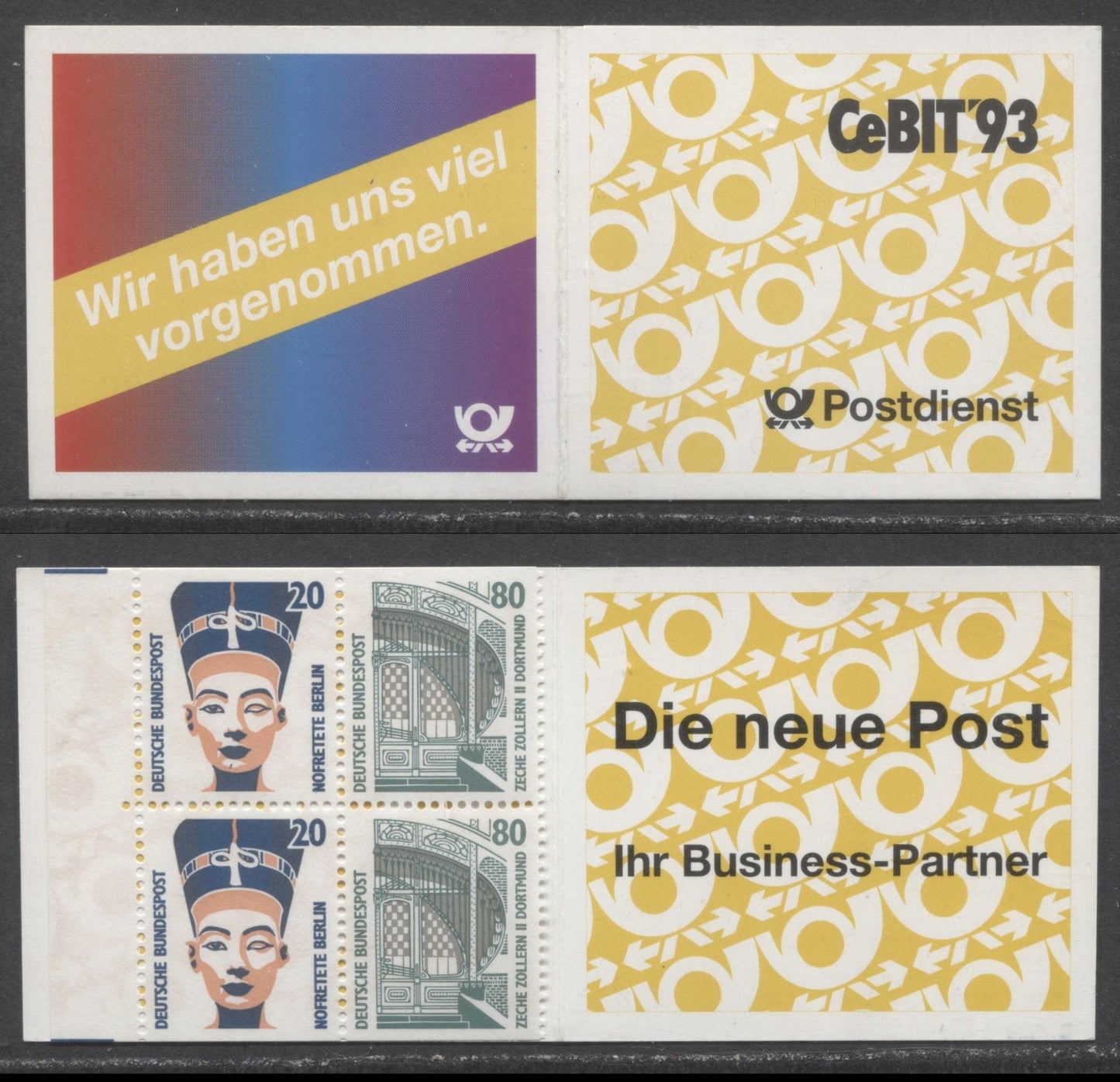 Germany Mi#28c (SC# 1528b) 20pf-80pf Multicolored 1987-1996 Designs Issue, With CeBIT93 Cover, A VFNH Booklet, Click on Listing to See ALL Pictures, Estimated Value $6