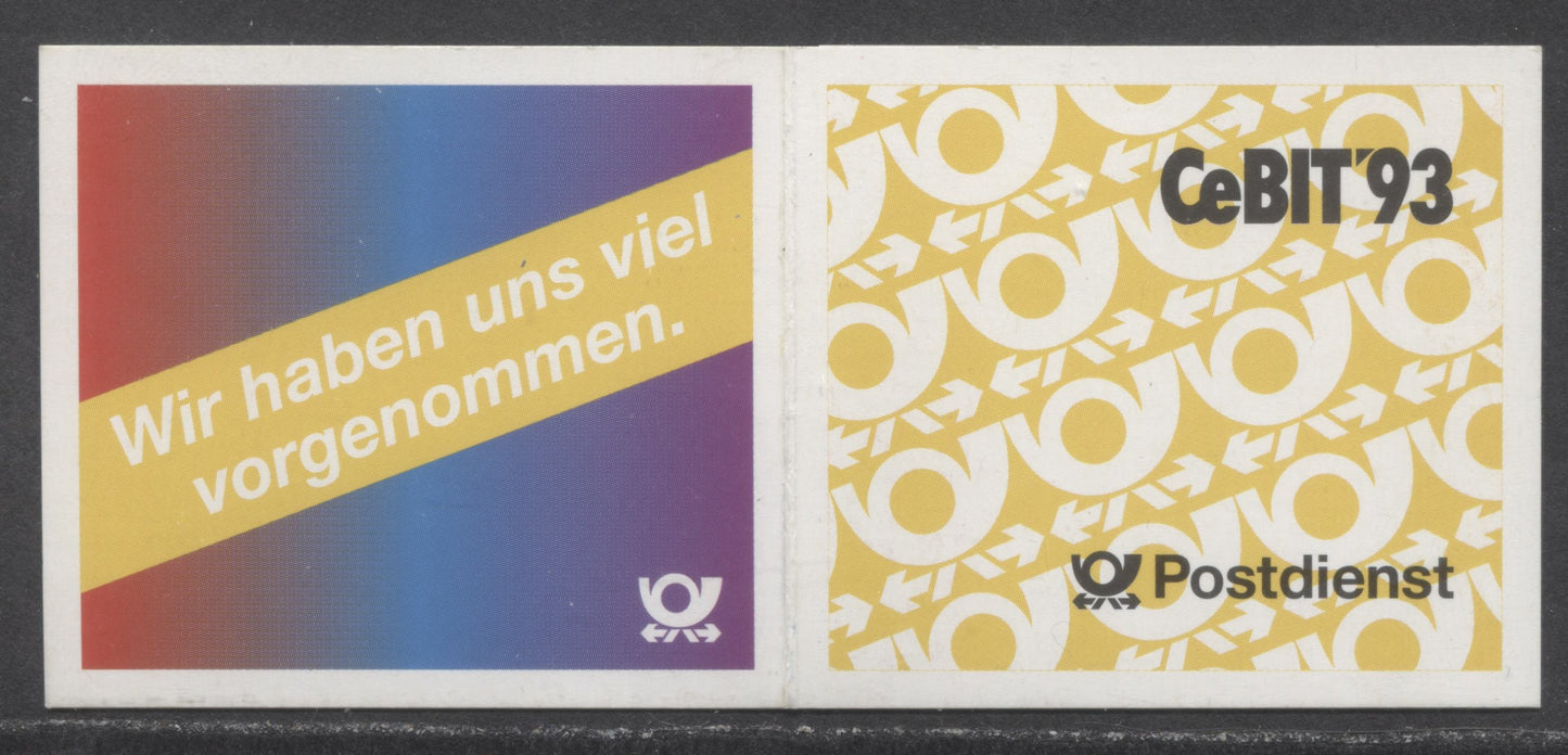 Germany Mi#28c (SC# 1528b) 20pf-80pf Multicolored 1987-1996 Designs Issue, With CeBIT93 Cover, A VFNH Booklet, Click on Listing to See ALL Pictures, Estimated Value $6