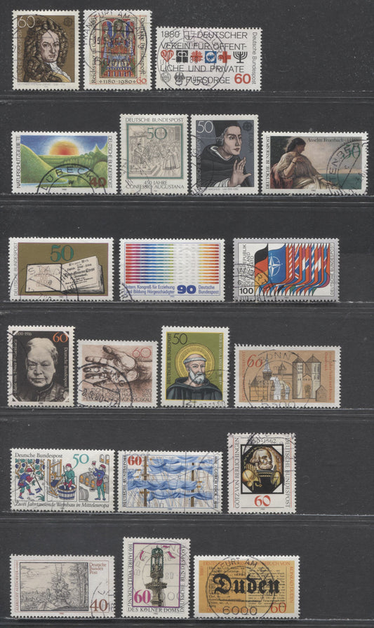 Lot 81 Germany SC#1321-1340(Mi#1033/1067) 1980 Commemoratives Issue, Complete, 20 Very Fine Used Singles, Click on Listing to See ALL Pictures, Estimated Value $8 USD