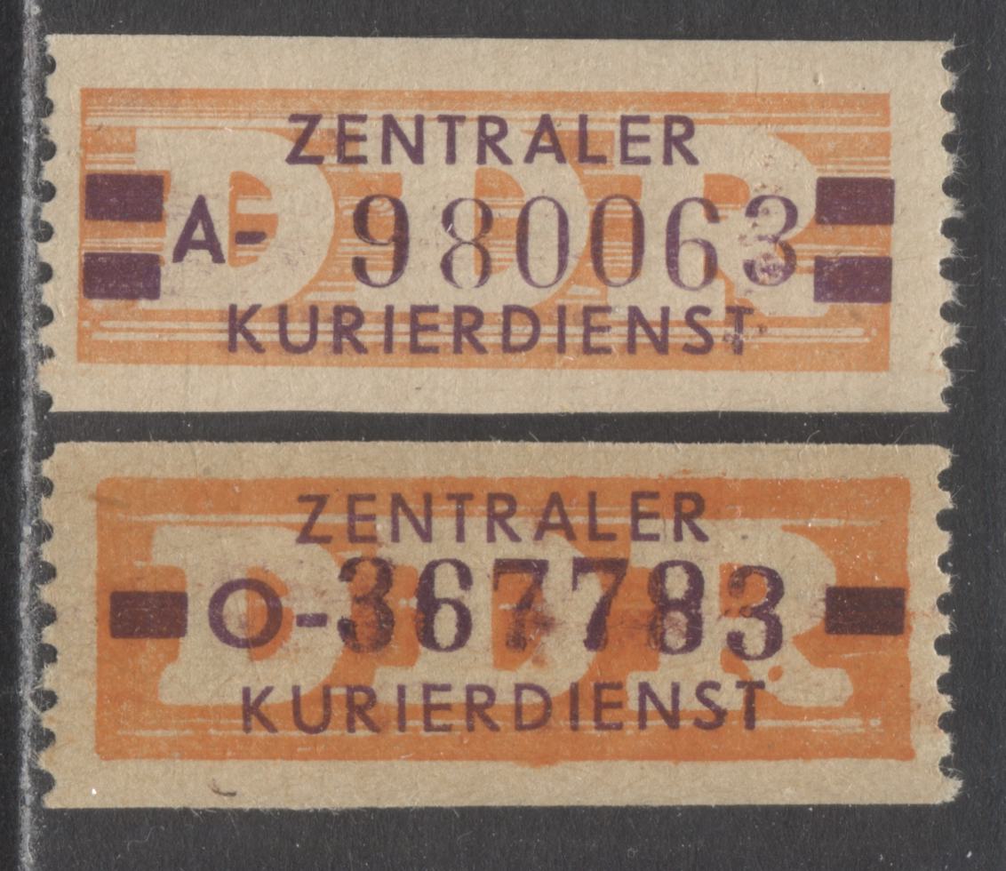 German Democratic Republic Mi#16L,17L 10pf & 20pf 1958 Official Coil Reprints Issue, 31mm Between Value Bars At Sides, 2 VFNH Singles, Click on Listing to See ALL Pictures, Estimated Value $30 USD