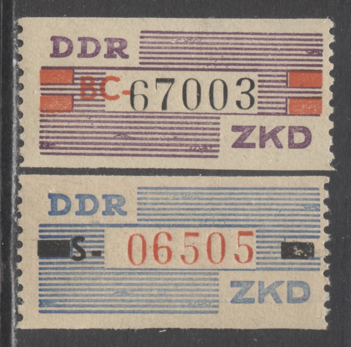 German Democratic Republic Mi#III-IV 1960 Unissued Official Coils Issue, 2 F/VF NH Singles, Click on Listing to See ALL Pictures, Estimated Value $20 USD