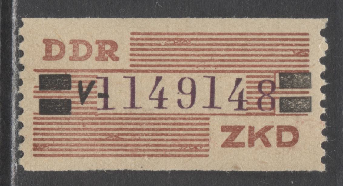 German Democratic Republic Mi#29v 20pf Brown Orange, Black & Violet 1959 Official Coil Issue For Hale / Saale, A VFNH Single, Click on Listing to See ALL Pictures, Estimated Value $30 USD