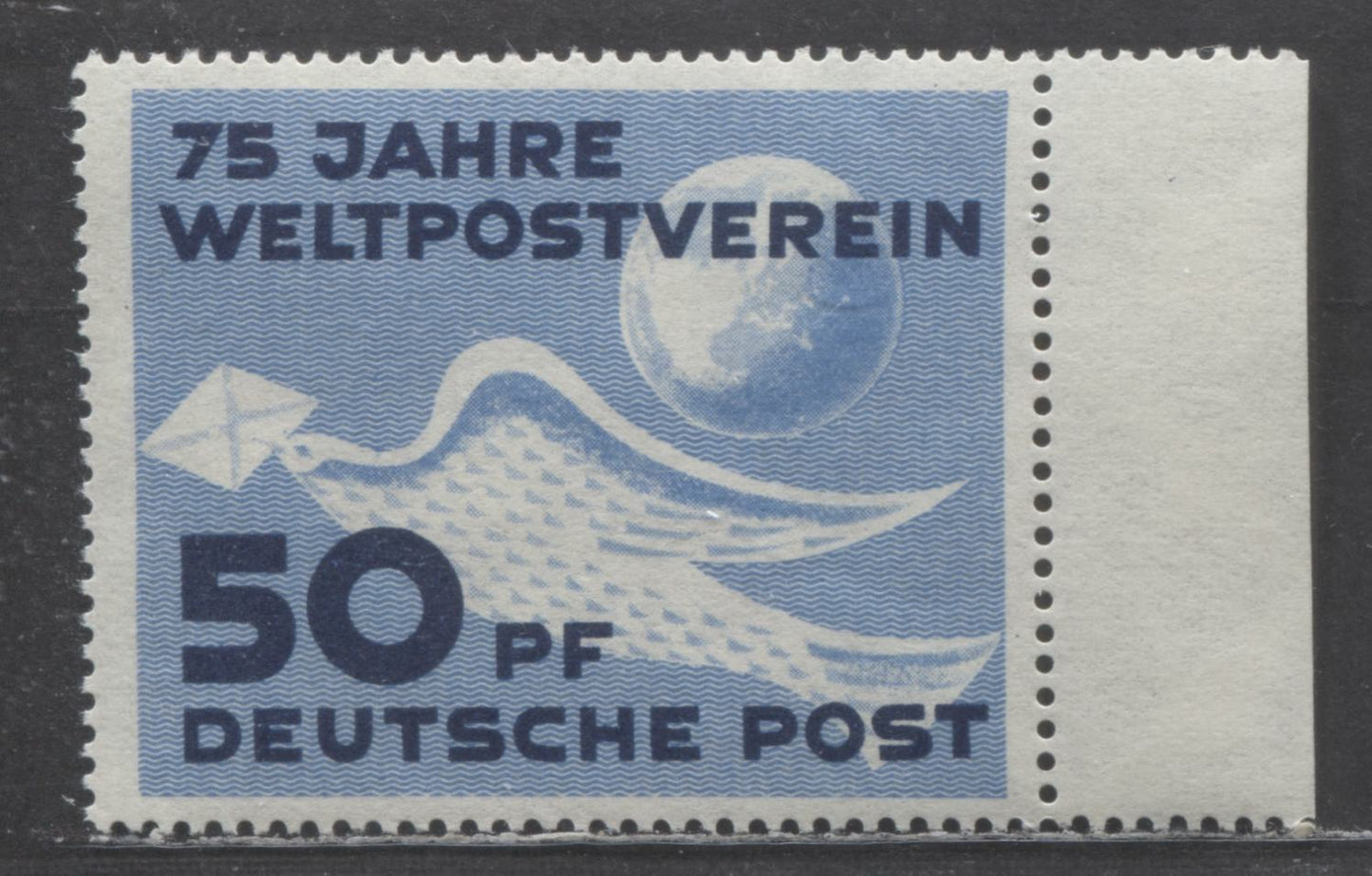 German Democratic Republic SC#48(Mi#242) 50pf Light Blue & Dark Blue 1949 UPU Issue, A VFNH Single, Click on Listing to See ALL Pictures, Estimated Value $10 USD