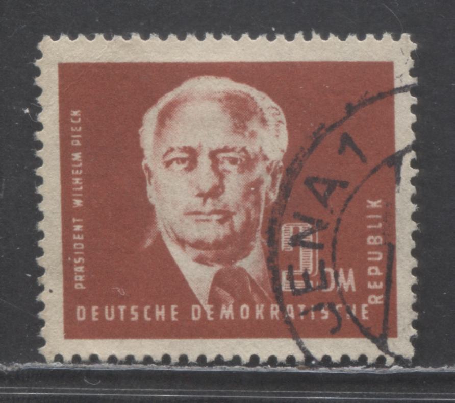 German Democratic Republic Mi#254ca (SC# 57var) 2m Dark Red 1950-1951 Pieck Definitives, Normal Paper, Multiple Rosettes Wmks, A Very Fine Used Single, Click on Listing to See ALL Pictures, Estimated Value $20