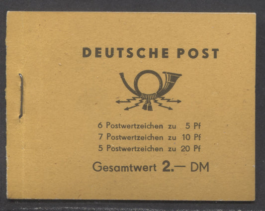 Lot 95 German Democratic Republic Mi#2b1 1958 5 Year Plan Definitives Issue, Containing 3 Panes Of 6, Perforated All Around, A VFNH Complete Booklet, Click on Listing to See ALL Pictures, Estimated Value $150 USD
