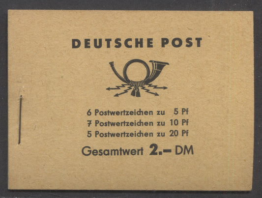 Lot 96 German Democratic Republic SC#3b2 1961 5 Year Plan Definitives Issue, Containing 3 Panes Of 6, Not Perforated Through The Top Selvedge, A VFNH Complete Booklet, Click on Listing to See ALL Pictures, Estimated Value $20 USD