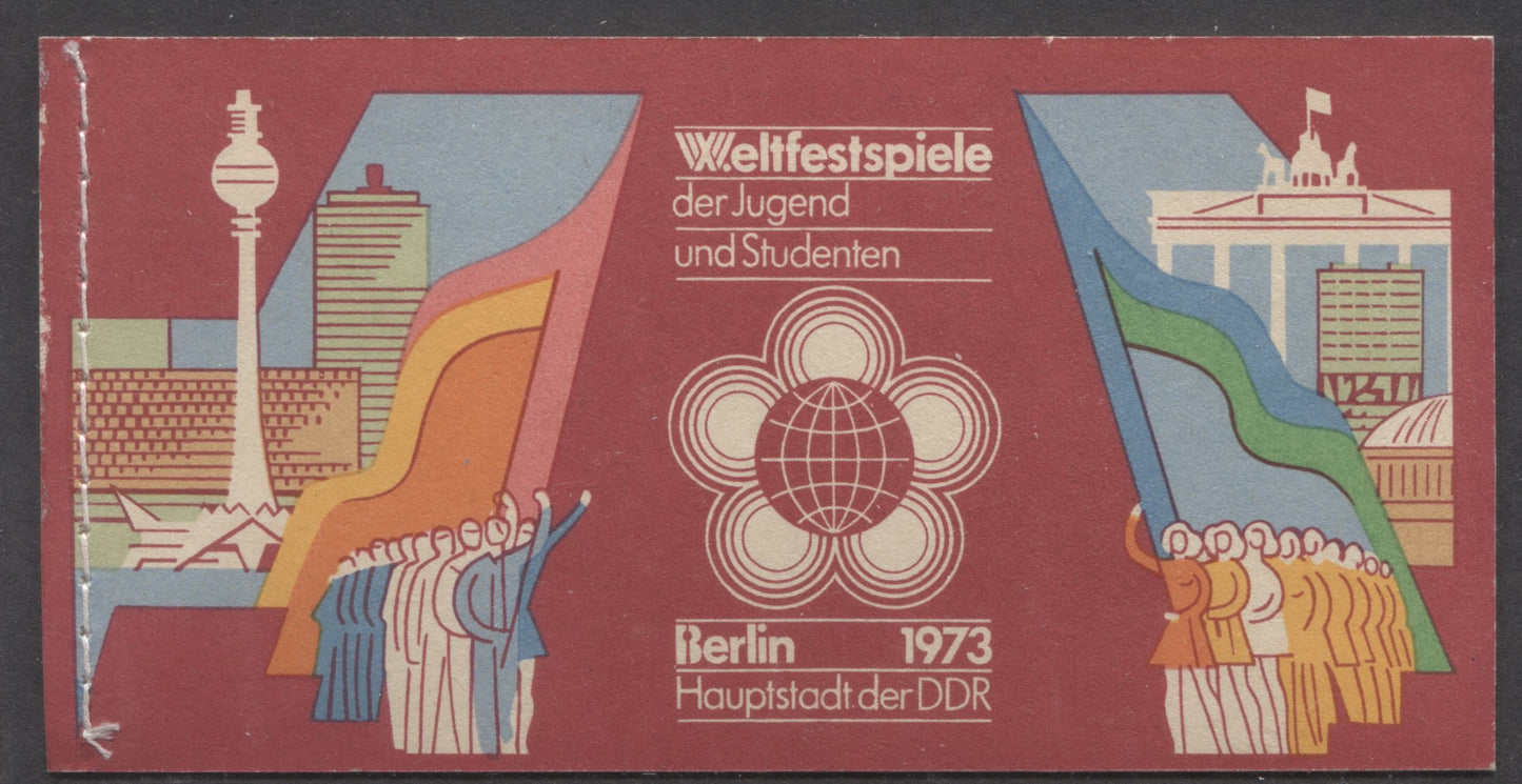 Lot 98 German Democratic Republic SC#1455a, 1479a(Mi#7) 1973 10th Festival Of Youths & Students Issue, All Panes Perforated Through All Sides, A VFNH Complete Booklet, Click on Listing to See ALL Pictures, Estimated Value $5 USD