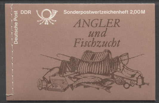 Lot 99 German Democratic Republic Mi#9v1 1988 Angling Issue, All Panes Perforated Through All Sides, A VFNH Complete Booklet, Click on Listing to See ALL Pictures, Estimated Value $7 USD