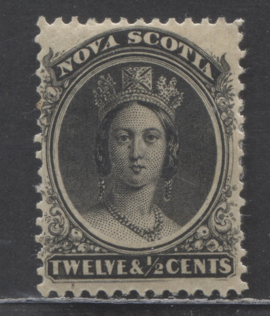 Lot 5 Nova Scotia #13 12.5c Black Queen Victoria, 1860-1863 First Cent's Issue, A FOG Single