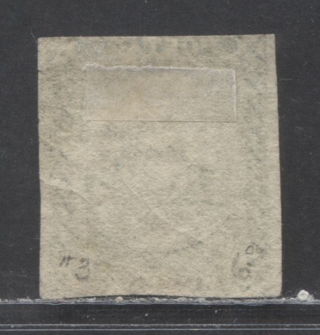 Lot 62 Australian States - New South Wales SC#3d 2d Gray Blue 1850 Colony Seal Issue, Plate 1 Intermediate Impression On Yellowish Wove Paper, Wide Margins At Left & Right, A Fine Used Single, Estimated Value $200