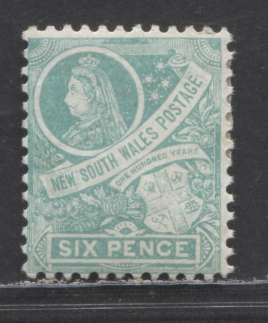 Lot 87 Australian States - New South Wales SC#105 6p Emerald 1899 Definitives Re-Issue, A F/VFOG Single, Click on Listing to See ALL Pictures, Estimated Value $75