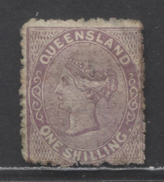 Lot 93 Australian States - Queensland SC#61 1879-1881 Queen Victoria First Sidefaces Issue, No Gum, Some Toning At Perf Tips, Crown Over Q Wmk, A Very Good Unused Single, Click on Listing to See ALL Pictures, Estimated Value $215