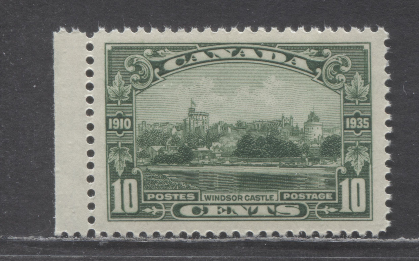 Canada #215 10c Green Windsor Castle, 1935 KGV Silver Jubilee Issue, A VFNH Single With Cream Gum