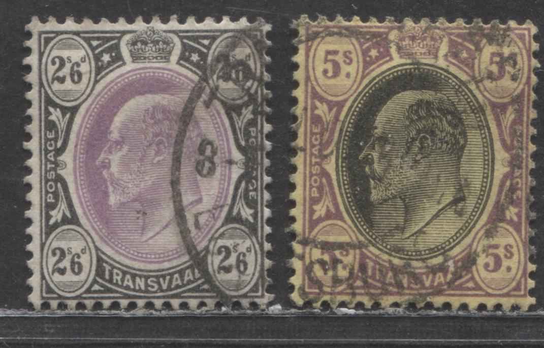 Lot 478 Transvaal SC#263-264 1902-1903 Edward VII Issue, Crown CA Wmk, 2 Very Fine Used Singles, Click on Listing to See ALL Pictures, 2022 Scott Classic Cat. $69