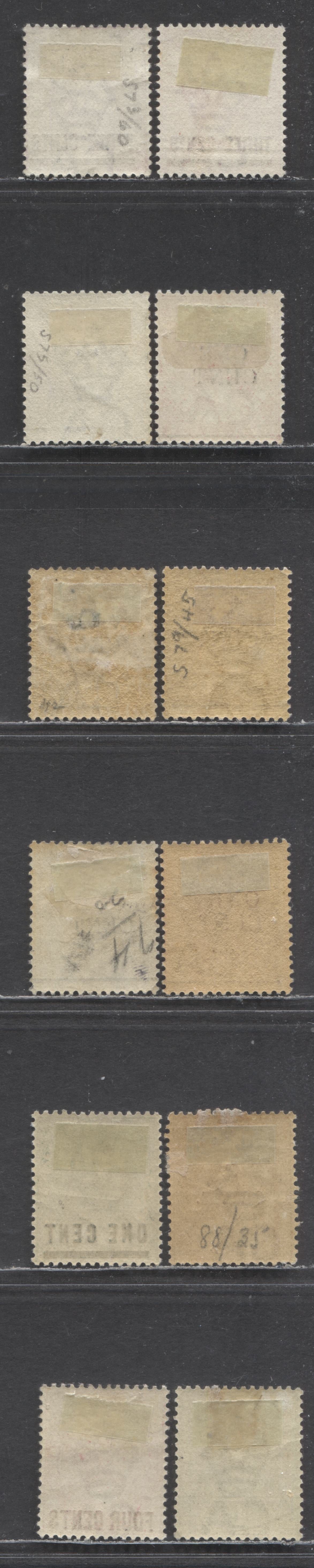 Lot 93 Straits Settlements SC#73/92 1885-1899 Surcharges & Imperium Keyplates Issues, 12 F/VFOG & Unused Singles, Click on Listing to See ALL Pictures, Estimated Value $35