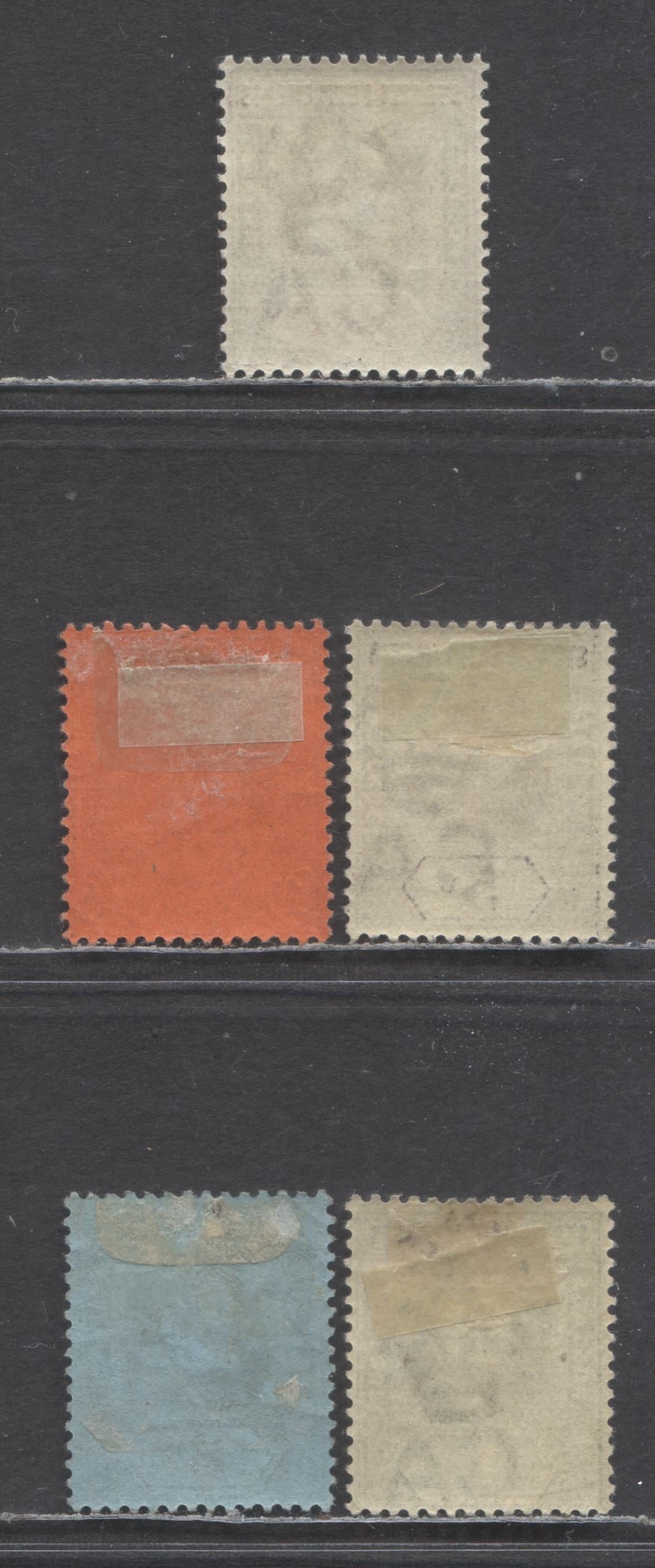 Lot 96 Straits Settlements SC#93-97 1902 King Edward VII Keyplate Issue, Crown CA Wmk, 5 VFOG Singles, Click on Listing to See ALL Pictures, 2022 Scott Classic Cat. $22.5