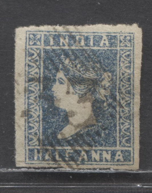 Lot 89 India SC#2 1/2a Blue 1854-1855 Lithographed Queen Victoria Issie, A Fine Used Single, Click on Listing to See ALL Pictures, Estimated Value $20