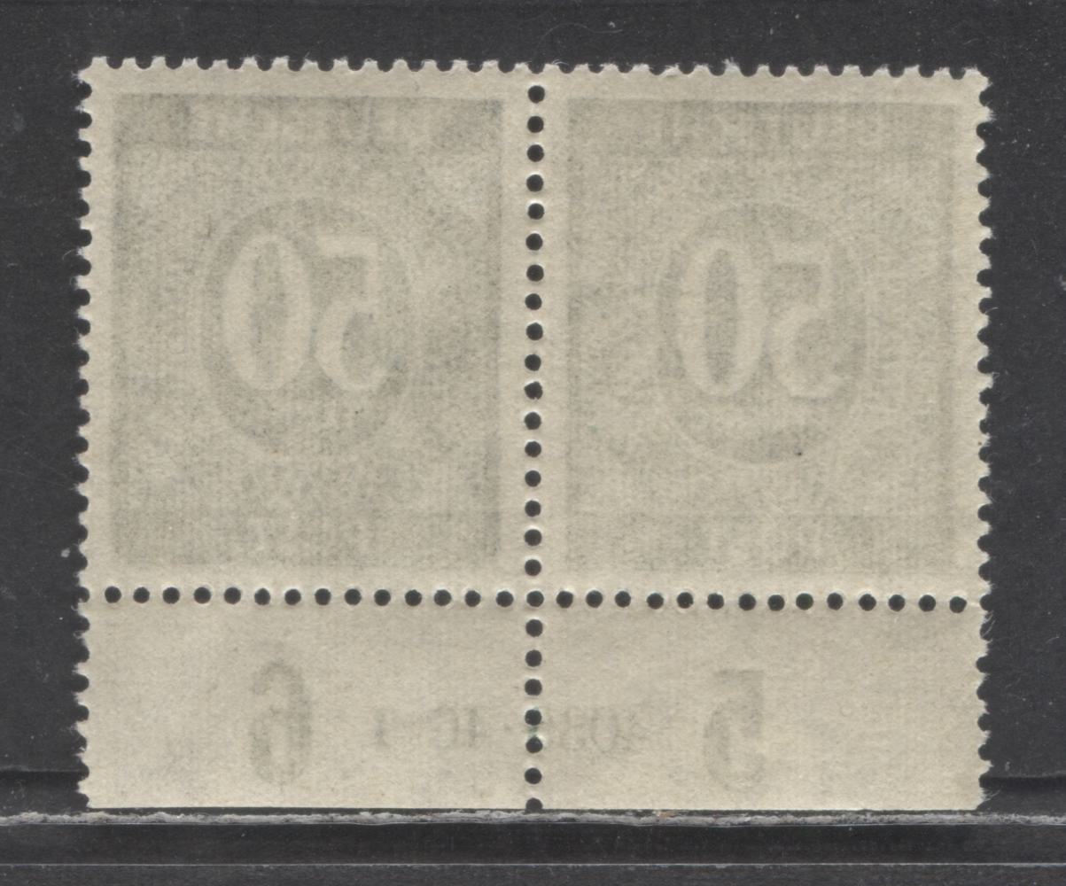 Lot 504 Germany Mi#932HAN (SC# 551) 50pf Deep Gray Green 1946 Numerals Issue, Plate 4036.46-1, A VFNH Plate Pair, Click on Listing to See ALL Pictures, Estimated Value $30